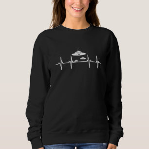 Aliens Alien Space Spaceship Beaming Green men spa Sweatshirt