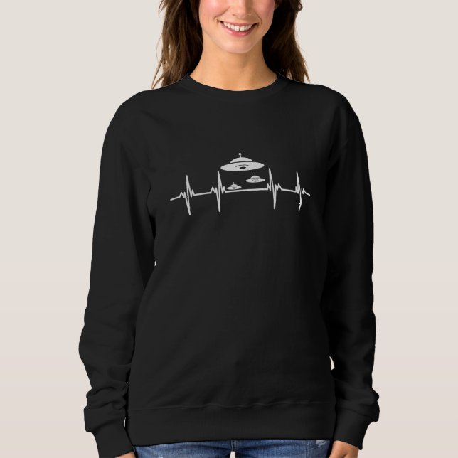Aliens Alien Space Spaceship Beaming Green men spa Sweatshirt (Front)