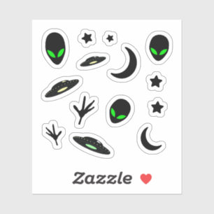 Aliens and Spaceships Sticker