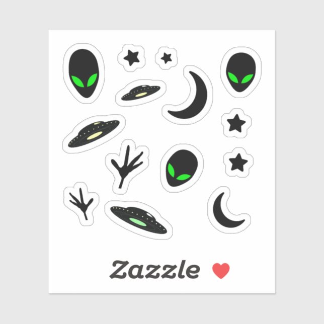 Aliens and Spaceships Sticker (Sheet)