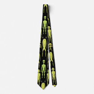 Aliens are here. Retro pattern Neck Tie