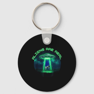 Aliens are real ufo cow abduction ironic meme keychain