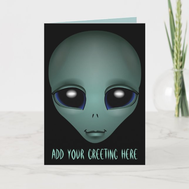 Aliens Art Cards Invitations Custom Halloween Card (Front)