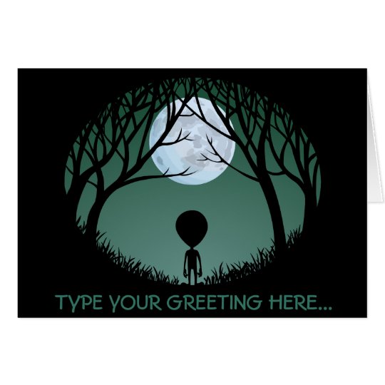 Aliens Art Cards Invitations Custom Halloween Card