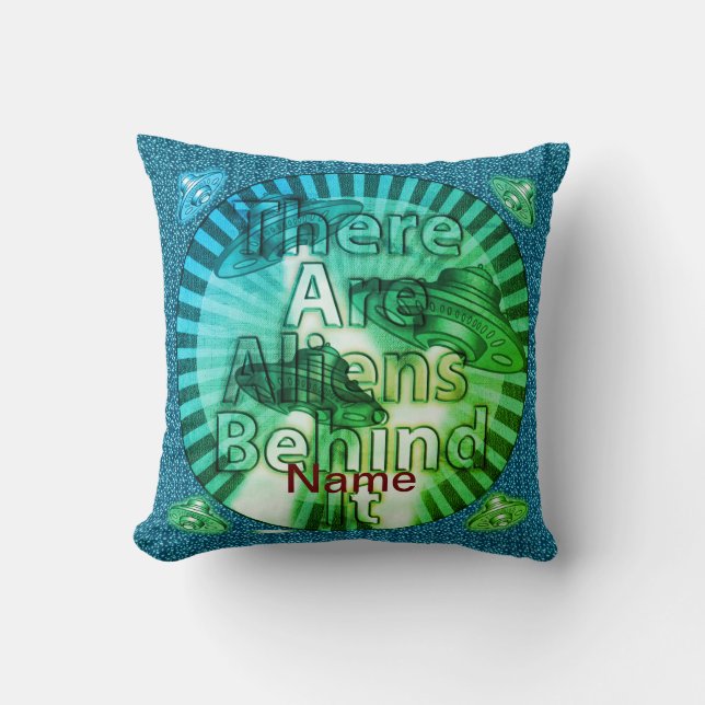 Aliens behind It Pillow (Front)