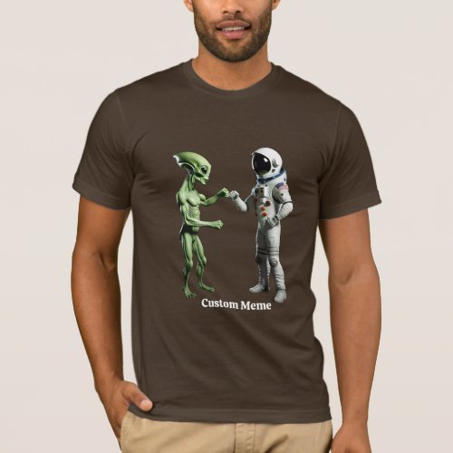 Aliens Bumping Fists Create Your Own Funny Sci_fi  T_Shirt