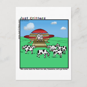 Aliens Cows Postcard