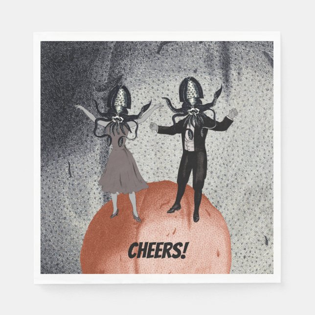 Aliens dance celebration paper napkins (Front)