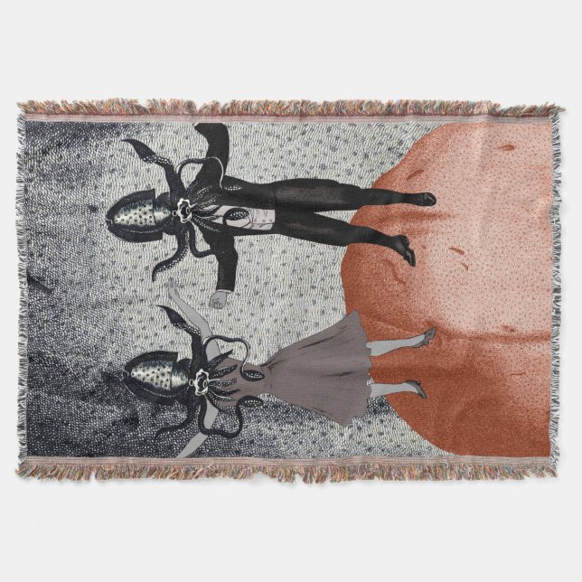 Aliens dance celebration throw blanket (Front)