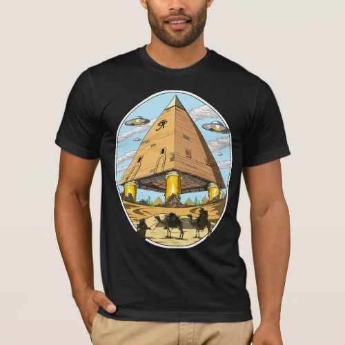 Aliens Egyptian Pyramids UFO Conspiracy Annunaki T_Shirt