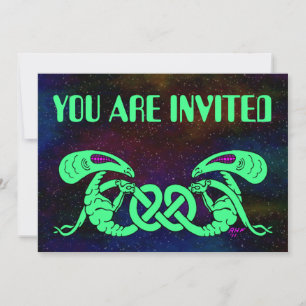 Aliens Entwined (Aliens and Celtic Knot) Invitation