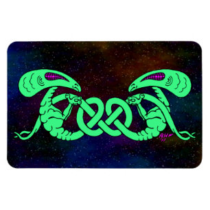 Aliens Entwined (Aliens and Celtic Knot) Magnet