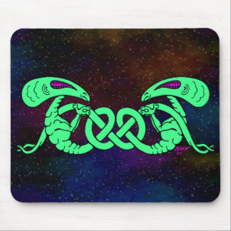 Aliens Entwined (Aliens and Celtic Knot) Mouse Pad