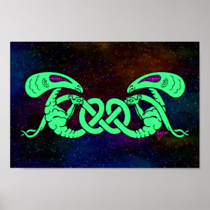 Aliens Entwined (Aliens and Celtic Knot) Poster
