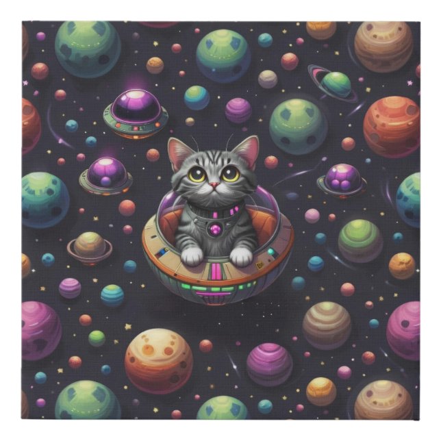 Aliens exist faux canvas print (Front)