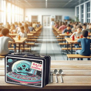 Alien's First Day of School Metal Lunch Box