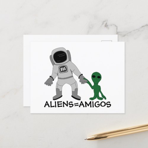 Aliens  Friends Astronaut  Extraterrestrial Postcard