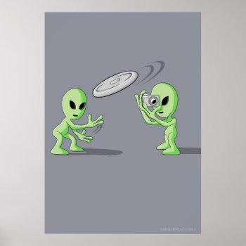 Aliens Frisbee Ufo Hoax Poster by DangerMouthdesign at Zazzle