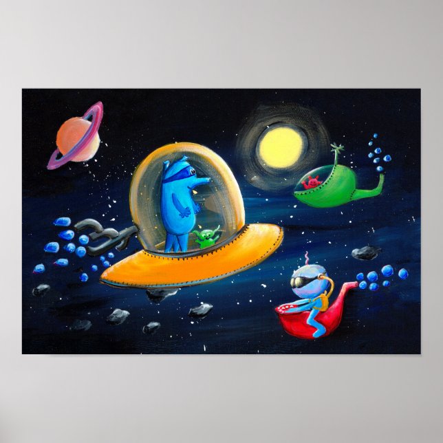 Aliens | Funny Outer Space Nursery Poster (Front)