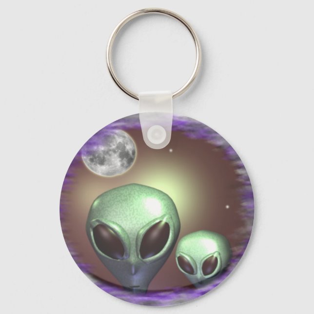 Aliens greys keychain (Front)