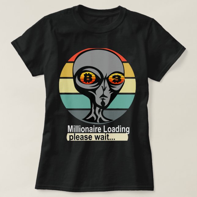 Aliens Head Cryptocurrency Trader Futures Funny Bi T-Shirt (Design Front)