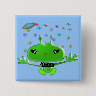 Aliens Huggs Pinback Button
