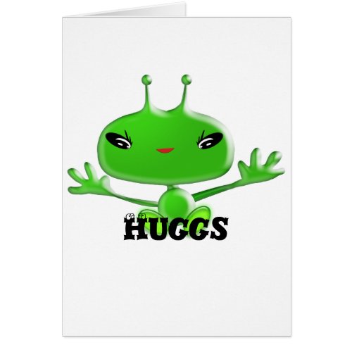 Aliens Hugs Thinking of You Cute Note Cards