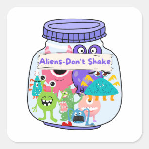 Aliens in a Jar Square Sticker