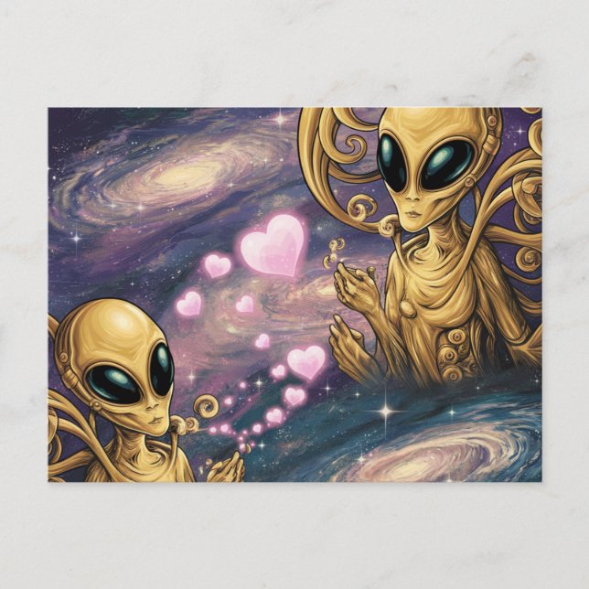 Aliens in Love Postcard (Front)
