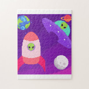 aliens in outer space jigsaw puzzle