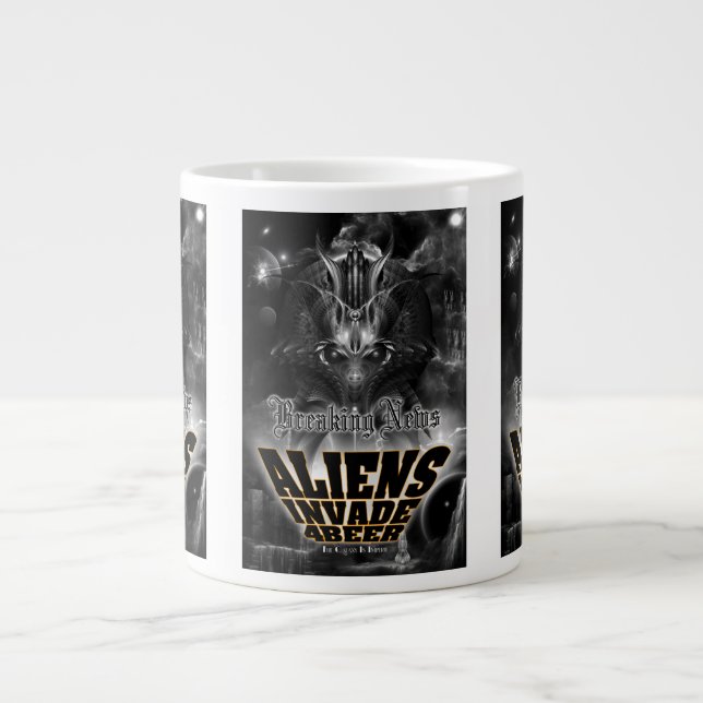Aliens Invade 4 Beer Galaxy Attack Giant Coffee Mug (Front)