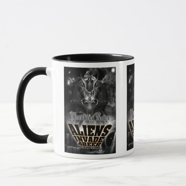 Aliens Invade 4 Beer Galaxy Attack Mug (Left)
