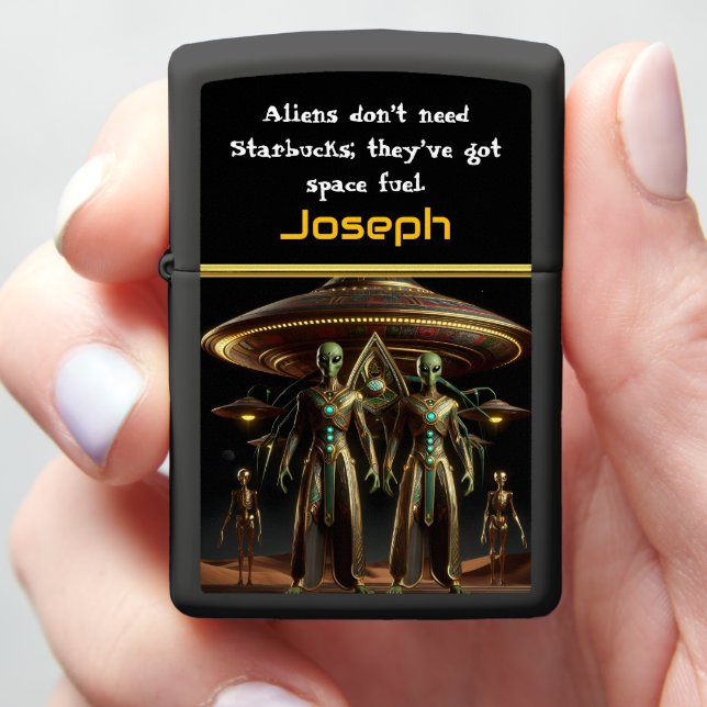 Aliens Investigate Area 51 Secrets Zippo Lighter (In Hand)