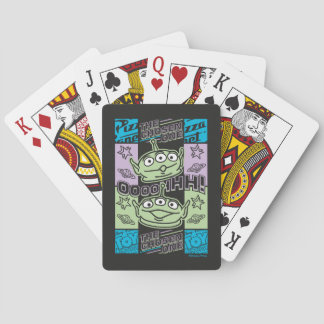Aliens Neon Pizza Planet Collage Playing Cards