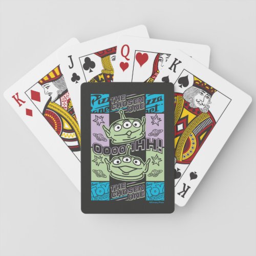 Aliens Neon Pizza Planet Collage Poker Cards