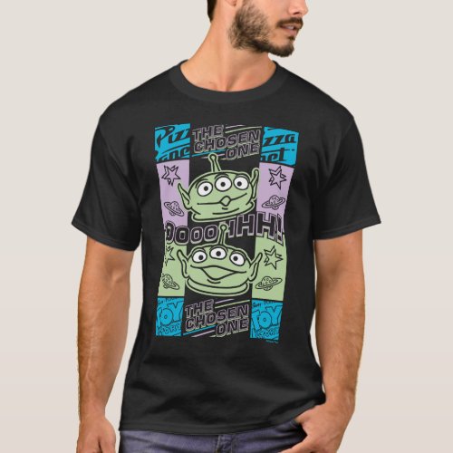 Aliens Neon Pizza Planet Collage T_Shirt