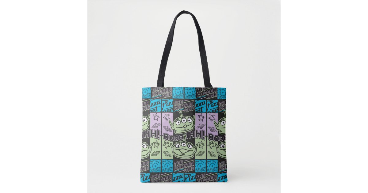 Aliens Neon Pizza Planet Collage Tote Bag Zazzle Com