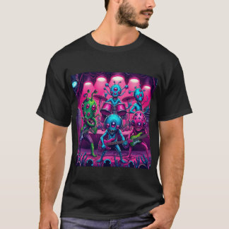 Aliens playing music on stage T-Shirt