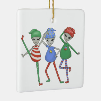 Aliens rock for Christmas #1 Ceramic Ornament