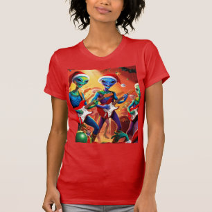 Aliens rocking at christmas T-Shirt