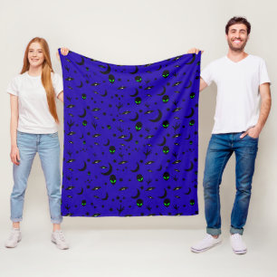 Aliens, Stars and Spaceships Fleece Blanket