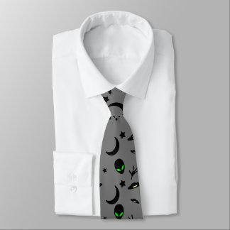 Aliens, Stars and Spaceships Neck Tie