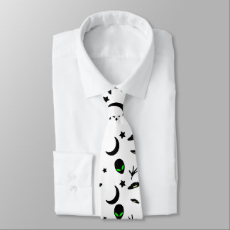 Aliens, Stars and Spaceships Neck Tie
