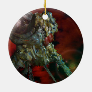 aliens, they are here ceramic ornament