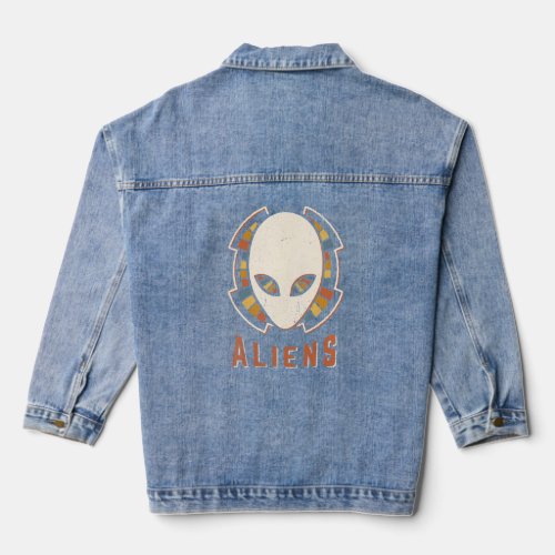 Aliens UFO Vintage Classic Retro Love  Denim Jacket