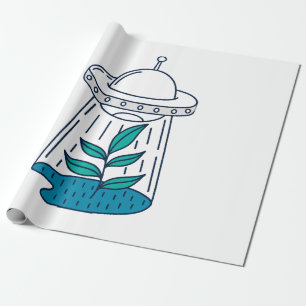 Aliens UFO Wrapping Paper