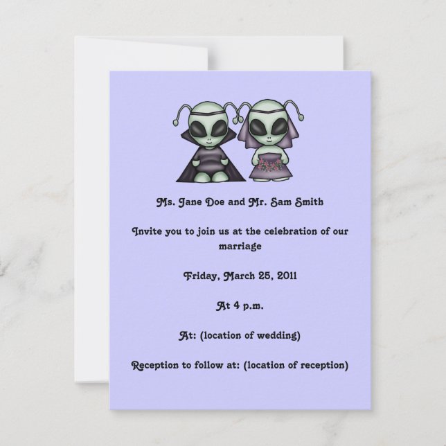 Aliens Wedding Invitations (Front)