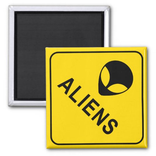 Aliens Yellow and Black Warning Sign fridge Magnet