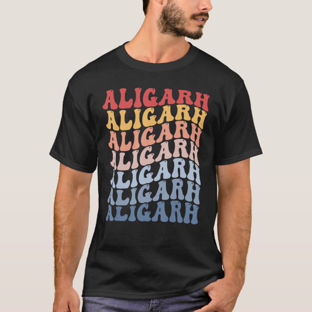Aligarh City Groovy Retro T-Shirt (Front)