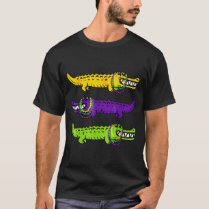 Aligator Crocodiles Louisiana Mardi Gras Women Men T-Shirt